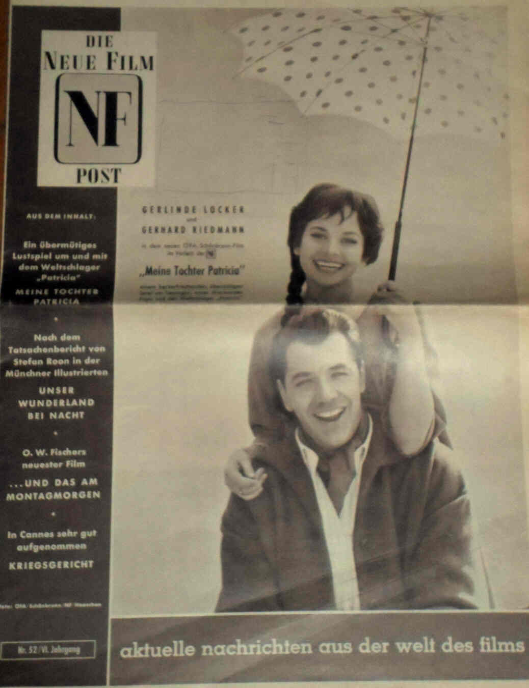 NEUE FILM POST magazine side cover Issue 52  1958