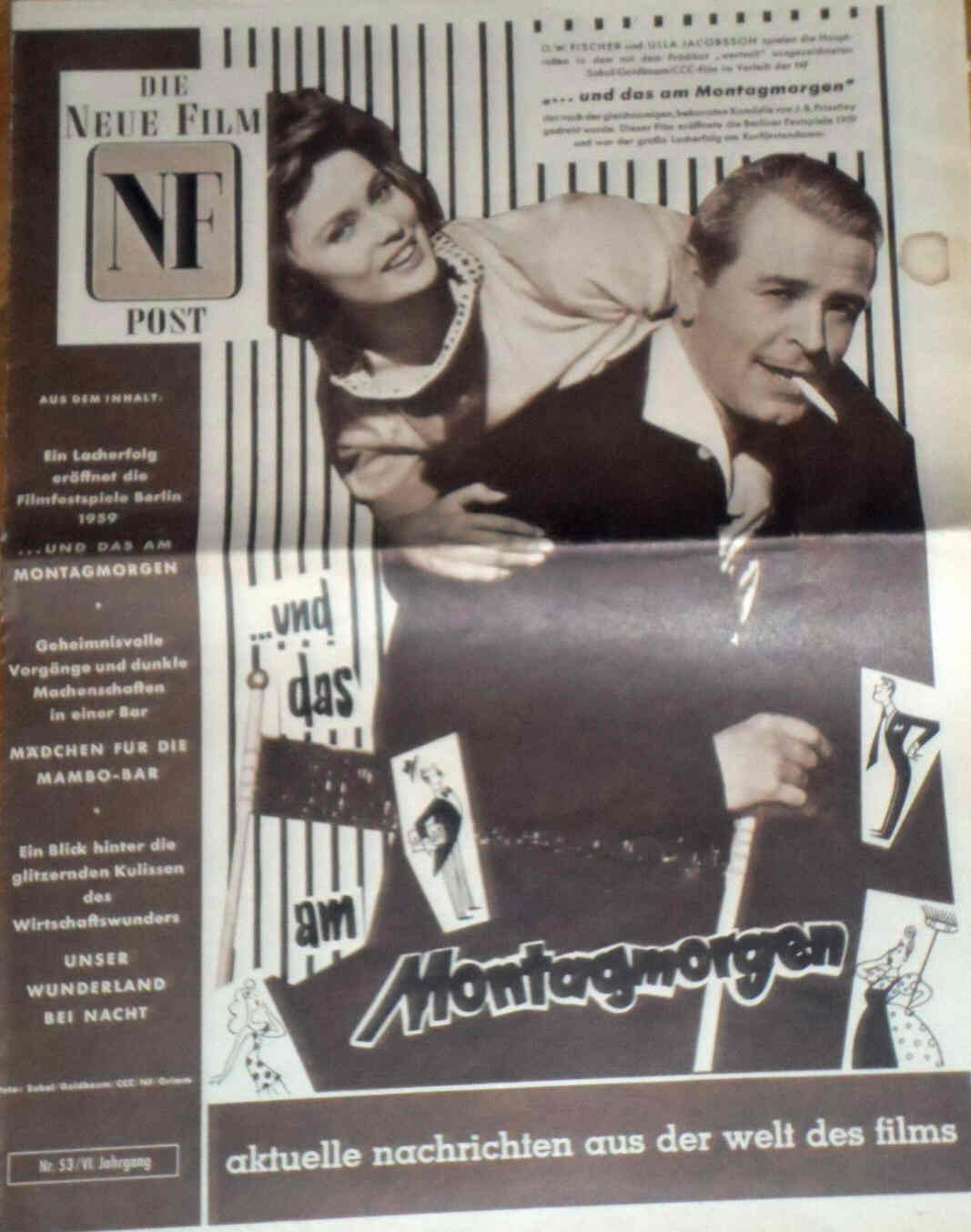 NEUE FILM POST magazine side cover Issue 53  1958