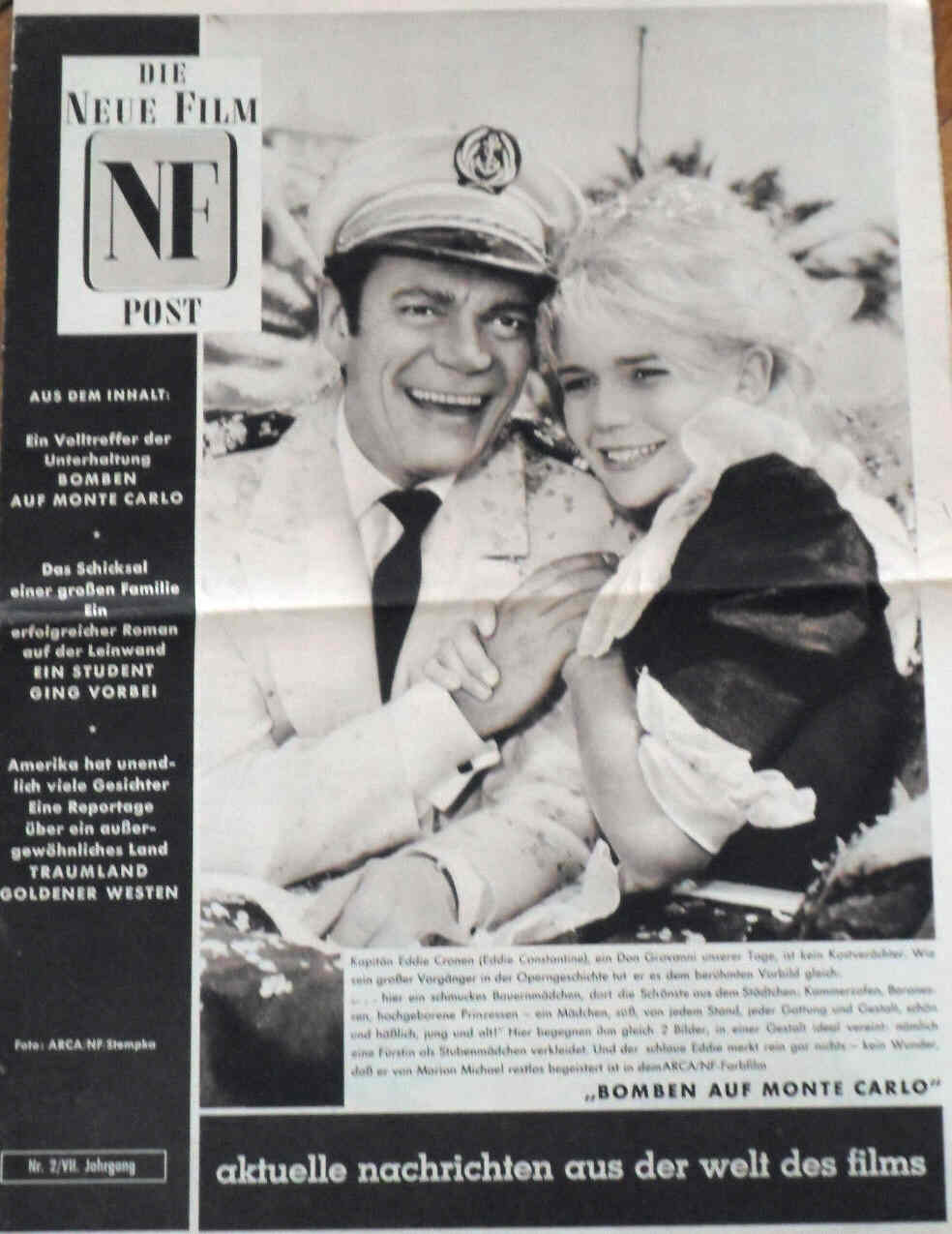 NEUE FILM POST magazine side cover Issue 2  1959