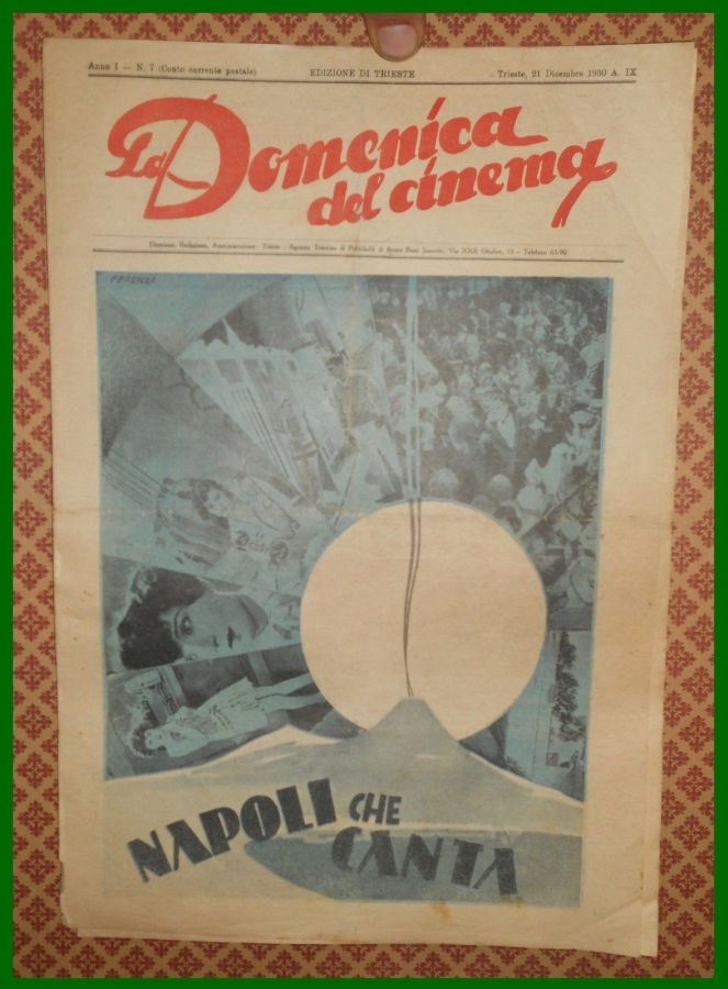 LA DOMENICA DEL CINEMA magazine side cover Issue 7 21 December 1930