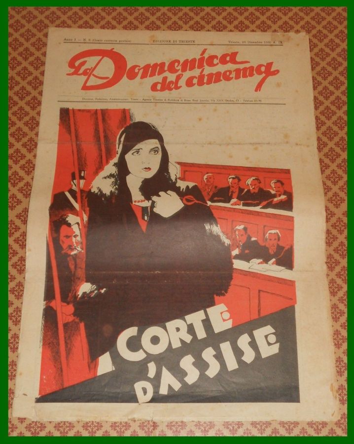 LA DOMENICA DEL CINEMA magazine side cover Issue 8 28 December 1930