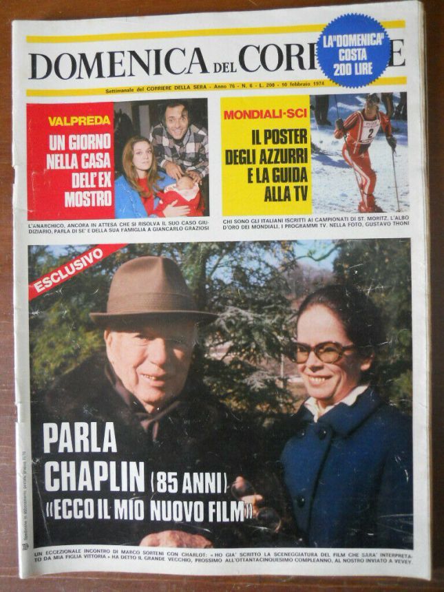 DOMENICA DEL CORRIERE magazine side cover Issue 6 10 February 1974