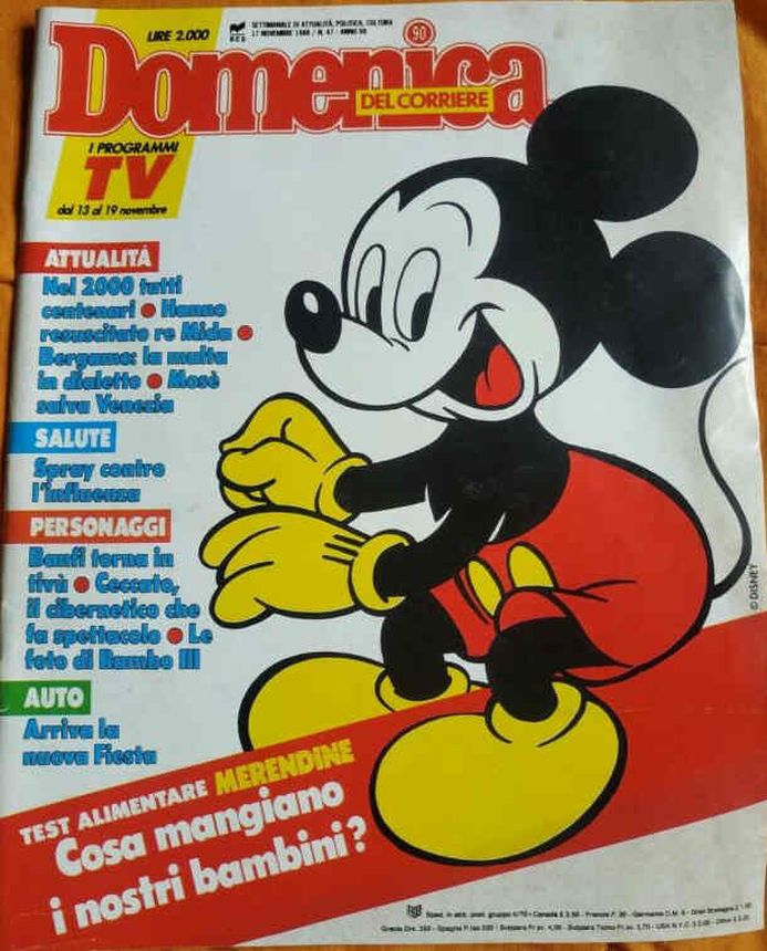 DOMENICA DEL CORRIERE magazine side cover Issue 47 17 November 1988