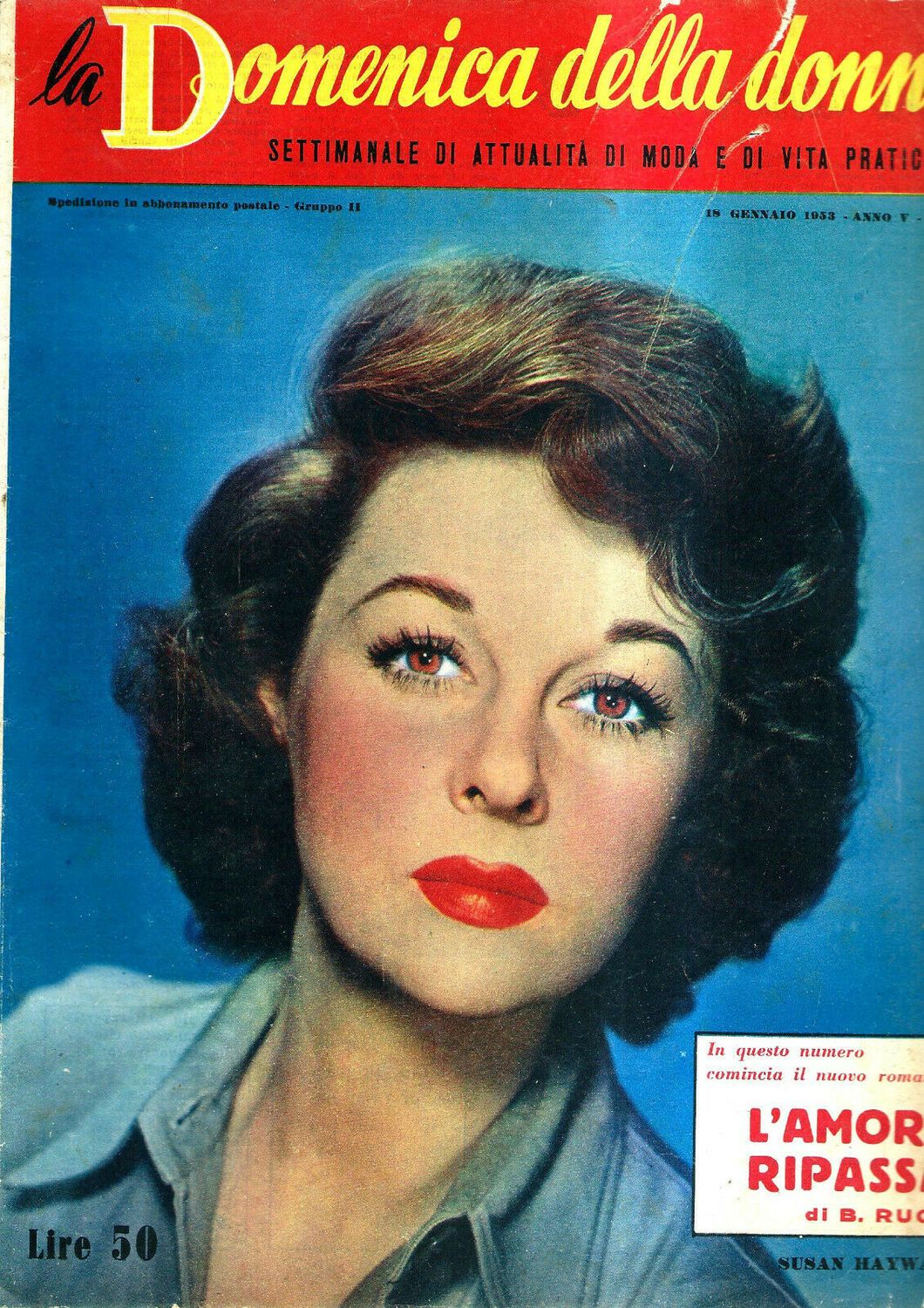 LA DOMENICA DELLA DONNA magazine side cover 18 January 1953