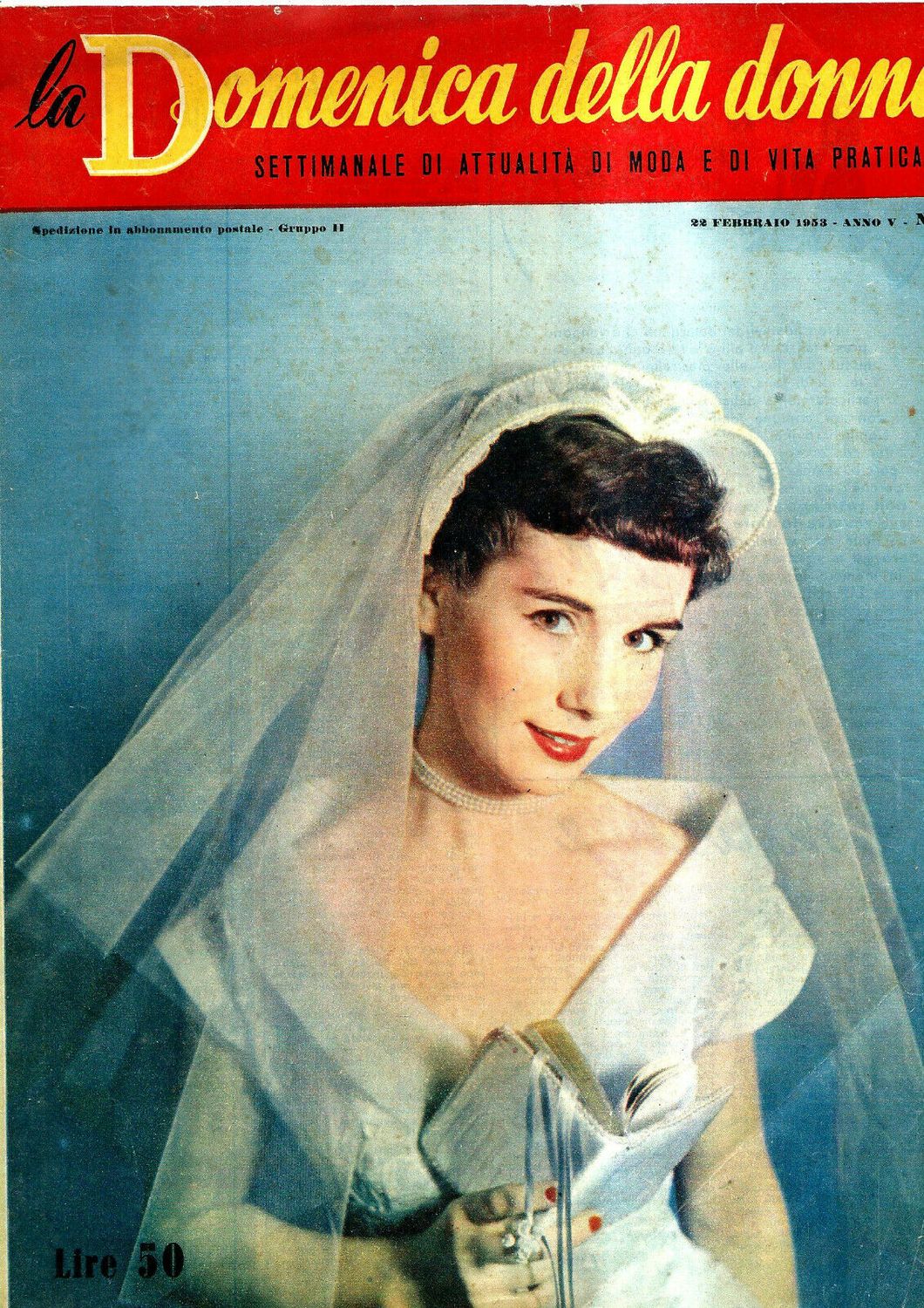 LA DOMENICA DELLA DONNA magazine side cover 22 February 1953