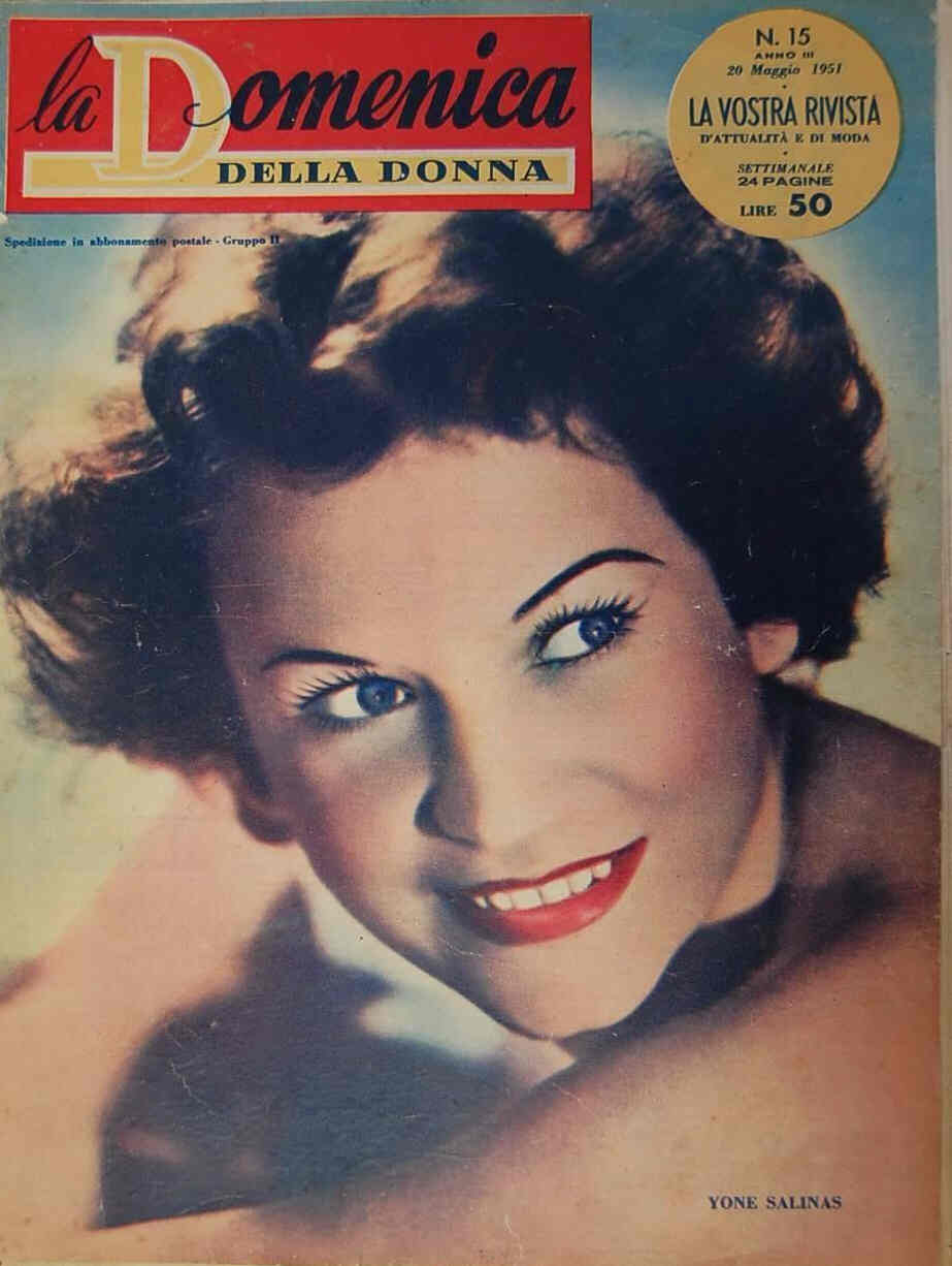 LA DOMENICA DELLA DONNA magazine side cover Issue 15 20 May 1951