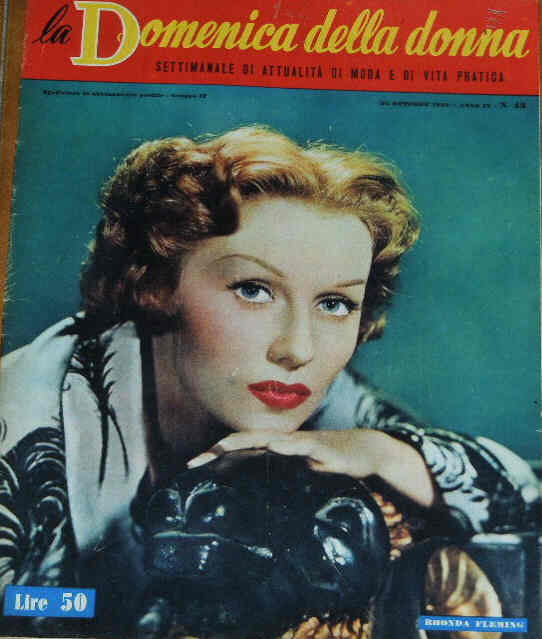 LA DOMENICA DELLA DONNA magazine side cover Issue 43 26 October 1952