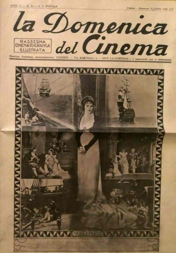 LA DOMENICA DEL CINEMA magazine side cover Issue 34 20 October 1929