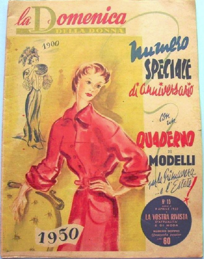 LA DOMENICA DELLA DONNA magazine side cover Issue 15 9 April 1950
