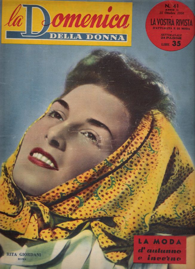 LA DOMENICA DELLA DONNA magazine side cover Issue 41 15 October 1950