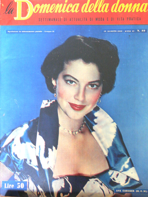 LA DOMENICA DELLA DONNA magazine side cover Issue 32 10 August 1952