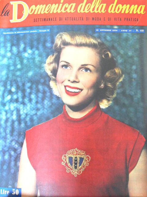 LA DOMENICA DELLA DONNA magazine side cover Issue 42 19 October 1952