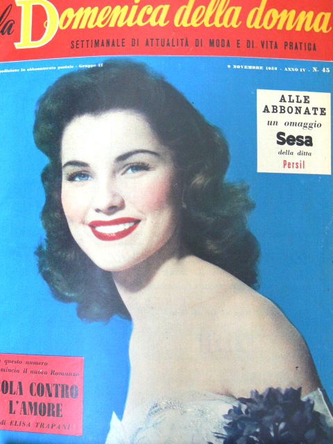 LA DOMENICA DELLA DONNA magazine side cover Issue 45 9 November 1952