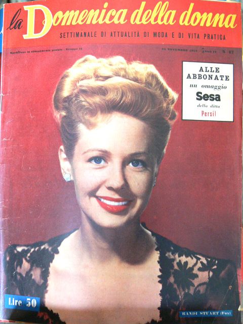 LA DOMENICA DELLA DONNA magazine side cover Issue 47 23 November 1952