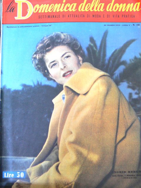 LA DOMENICA DELLA DONNA magazine side cover Issue 12 22 March 1953