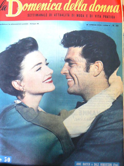 LA DOMENICA DELLA DONNA magazine side cover Issue 15 12 April 1953