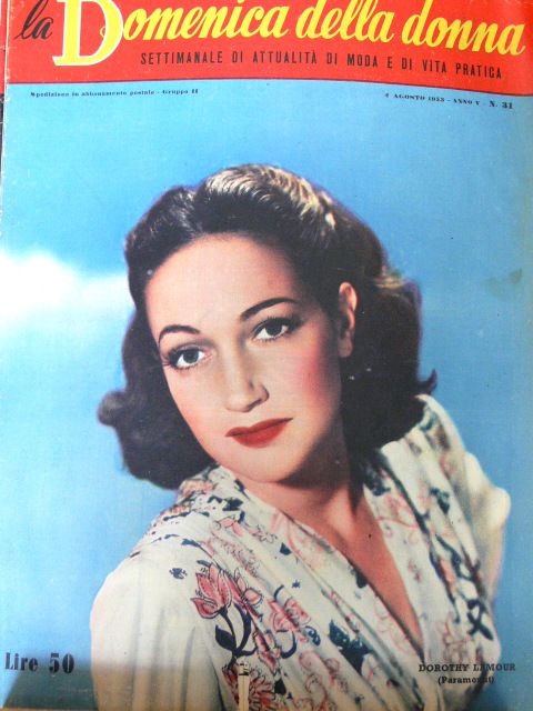 LA DOMENICA DELLA DONNA magazine side cover Issue 31 2 August 1953