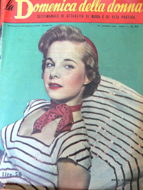 LA DOMENICA DELLA DONNA magazine side cover Issue 34 23 August 1953