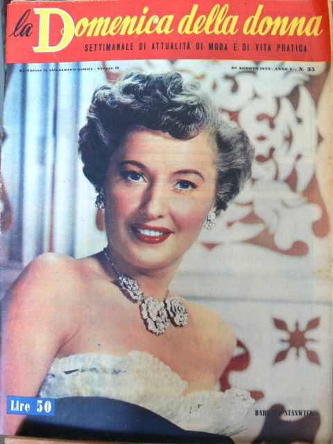 LA DOMENICA DELLA DONNA magazine side cover Issue 35 30 August 1953