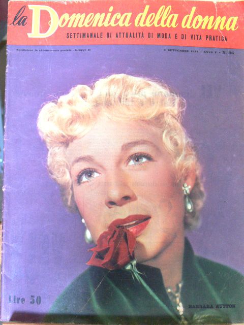 LA DOMENICA DELLA DONNA magazine side cover Issue 36 6 September 1953