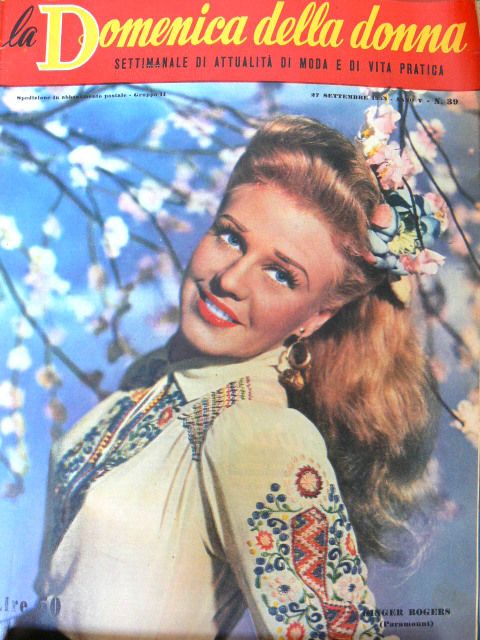LA DOMENICA DELLA DONNA magazine side cover Issue 39 27 September 1953