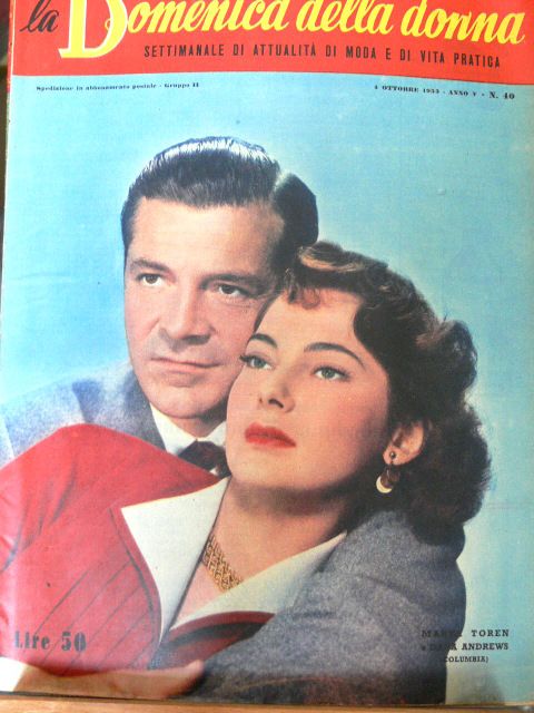 LA DOMENICA DELLA DONNA magazine side cover Issue 40 4 October 1953