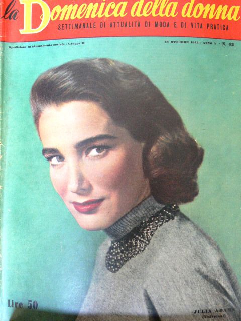 LA DOMENICA DELLA DONNA magazine side cover Issue 43 25 October 1953