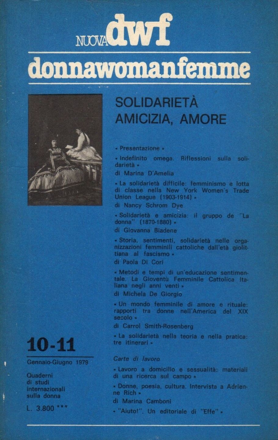 DONNAWOMANFEMME magazine side cover Issue 10-11  January/June 1979