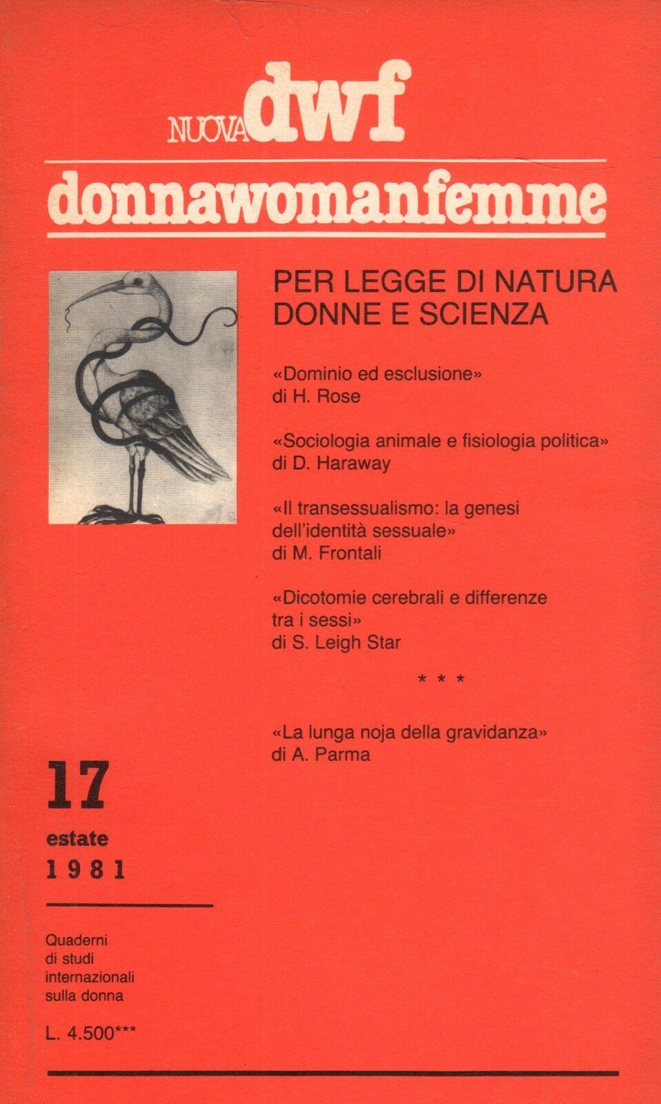 DONNAWOMANFEMME magazine side cover Issue 17 Summer 1981