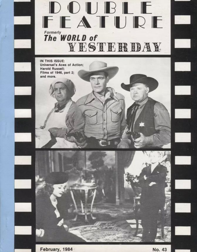 DOUBLE FEATURE magazine side cover Issue 43 February 1984