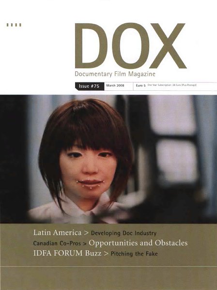 DOX magazine side cover Issue 75 March 2008