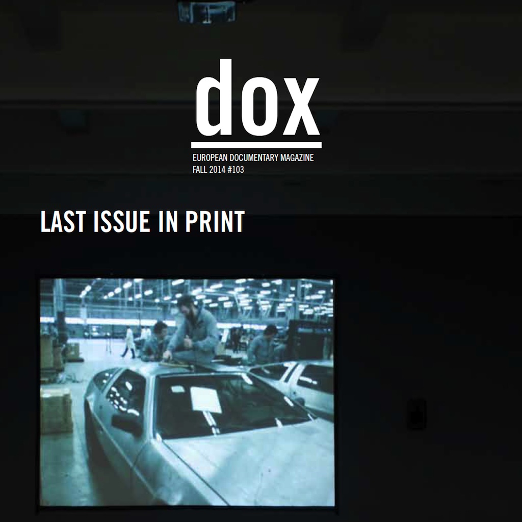 DOX magazine side cover Issue 103 Fall 2014