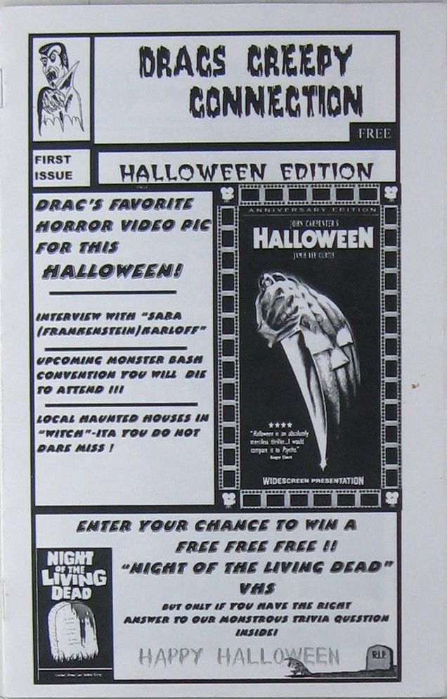 DRACS CREEPY CONNECTION magazine side cover Issue 1   1999