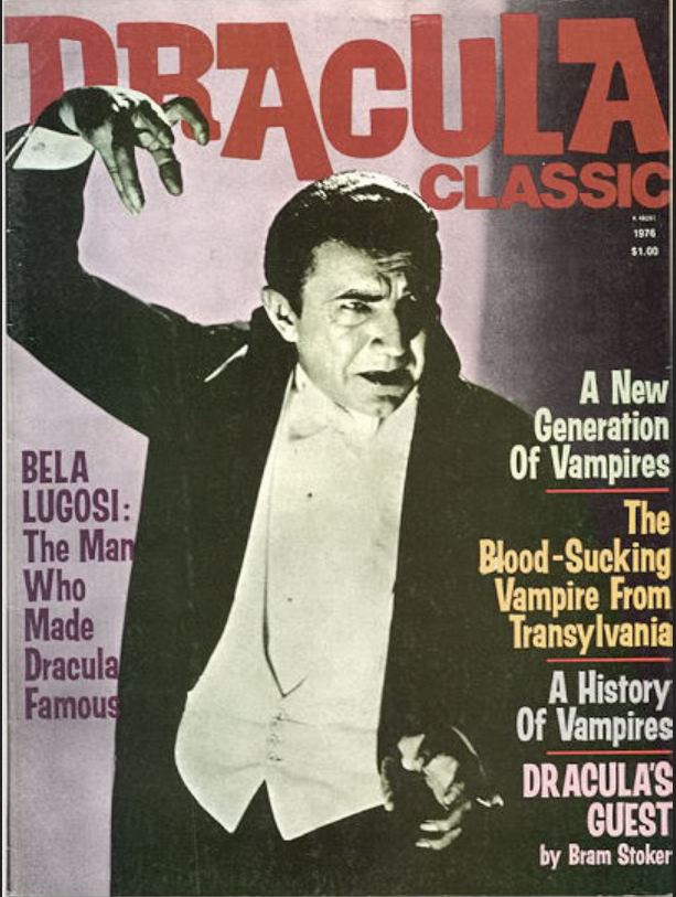 DRACULA CLASSIC magazine side cover  1976
