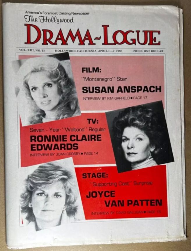 DRAMA LOGUE magazine side cover 1 April 1982