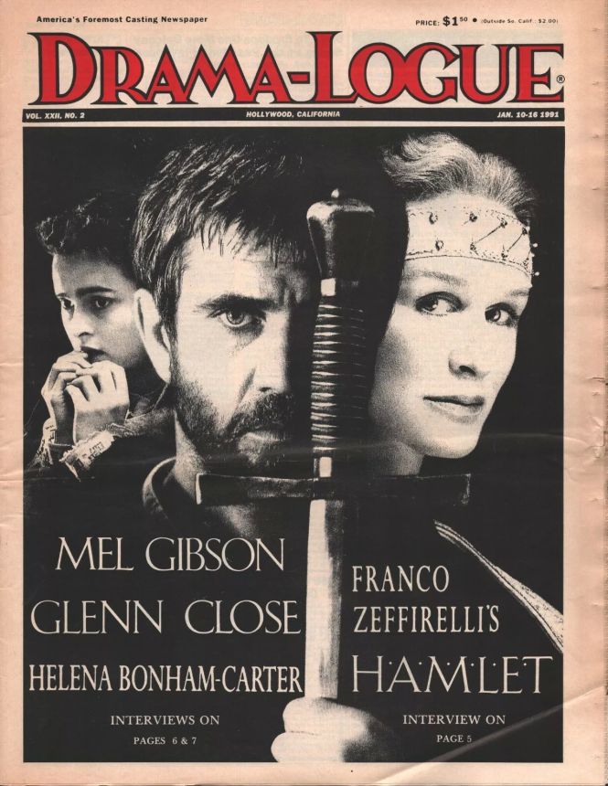DRAMA LOGUE magazine side cover 10 January 1991