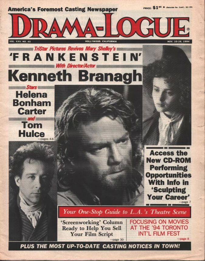 DRAMA LOGUE magazine side cover 10 November 1994