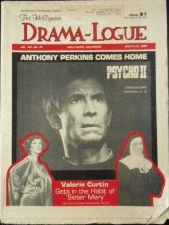 DRAMA LOGUE magazine side cover 9 June 1983