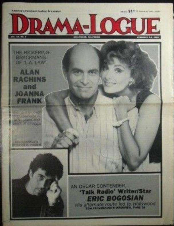 DRAMA LOGUE magazine side cover  February 1989