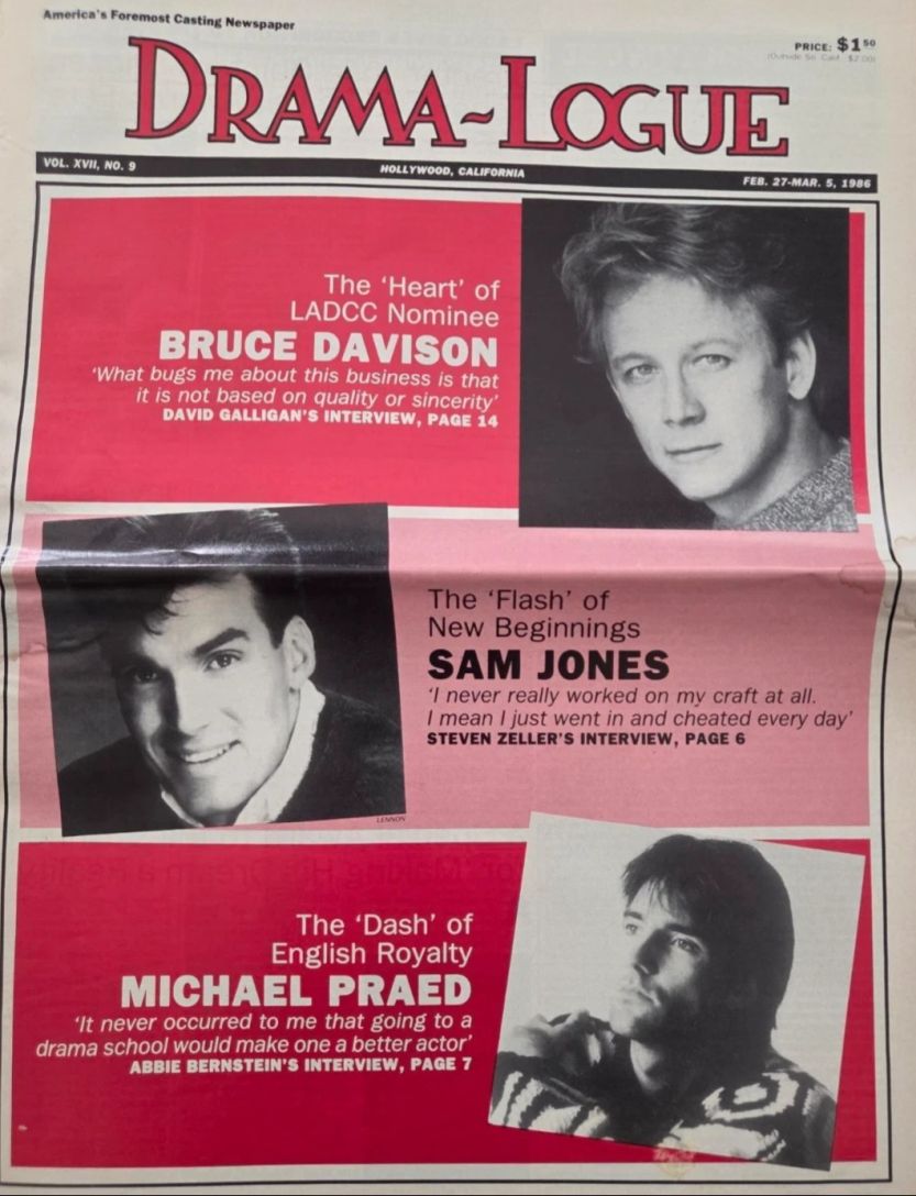 DRAMA LOGUE magazine side cover 27 February 1986