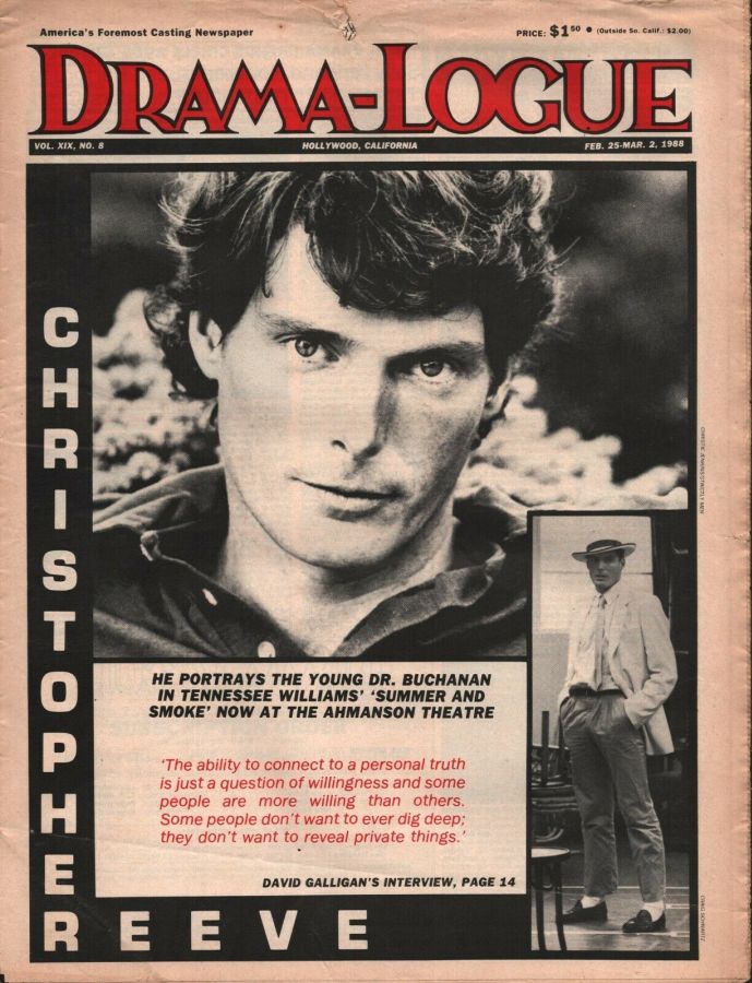 DRAMA LOGUE magazine side cover 25 February 1988