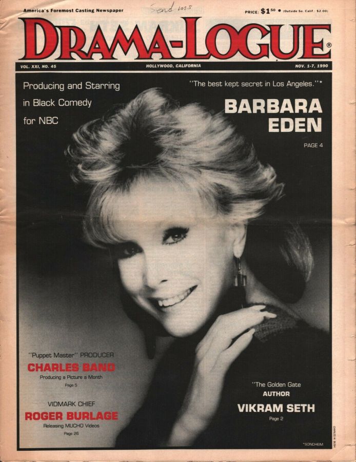 DRAMA LOGUE magazine side cover 8 November 1990