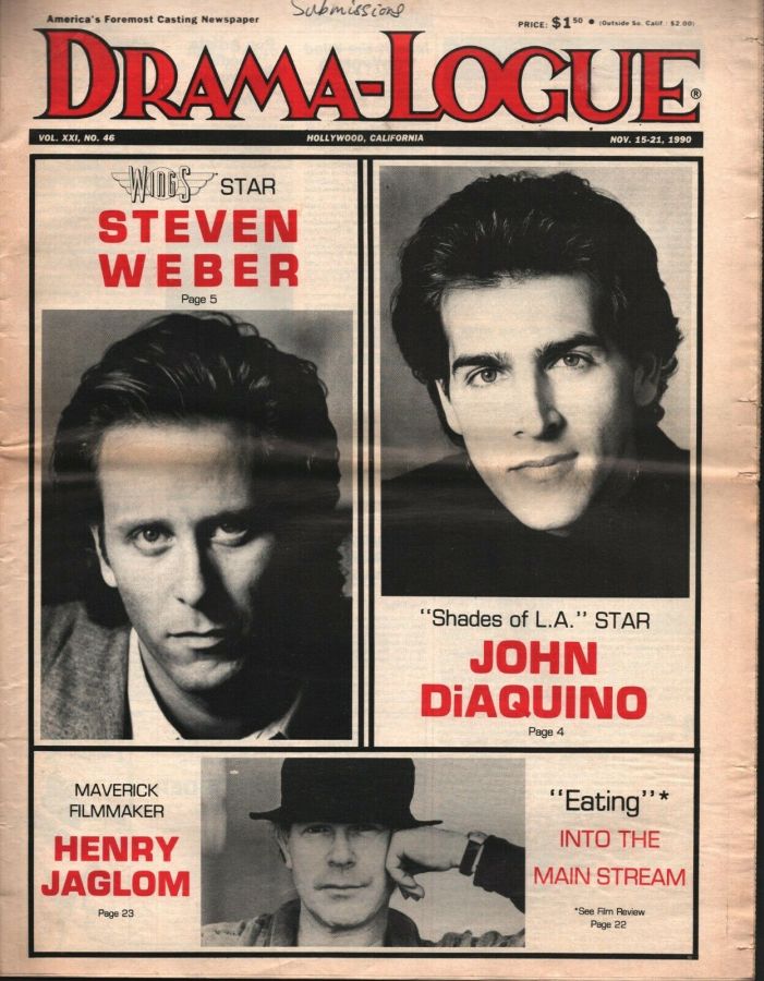 DRAMA LOGUE magazine side cover 15 November 1990