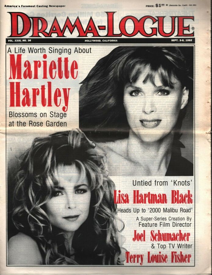 DRAMA LOGUE magazine side cover 3 September 1992