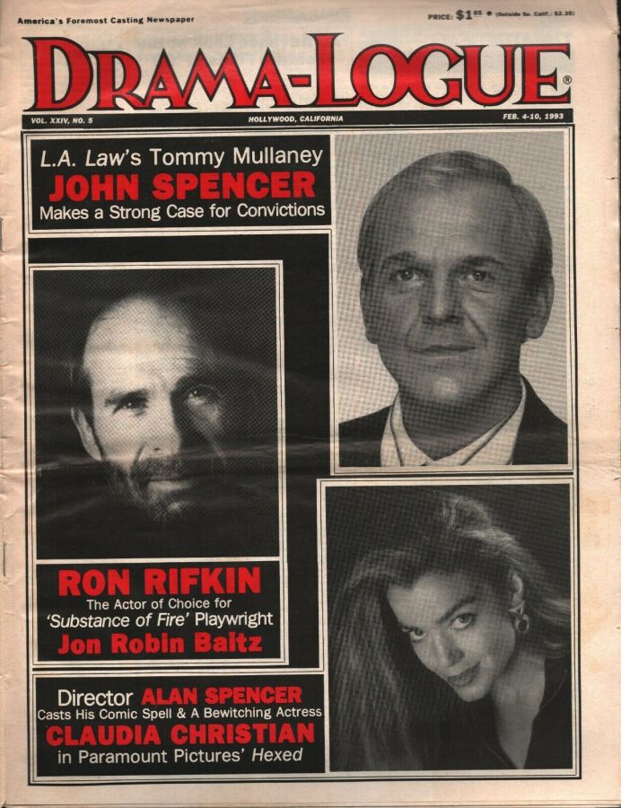 DRAMA LOGUE magazine side cover 4 February 1993