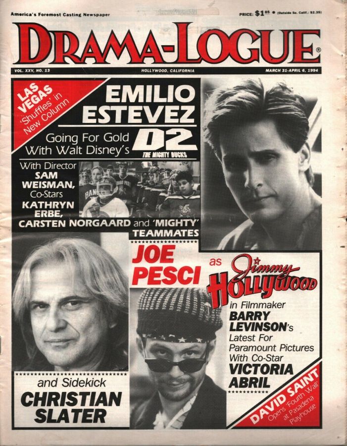 DRAMA LOGUE magazine side cover 31 March 1994
