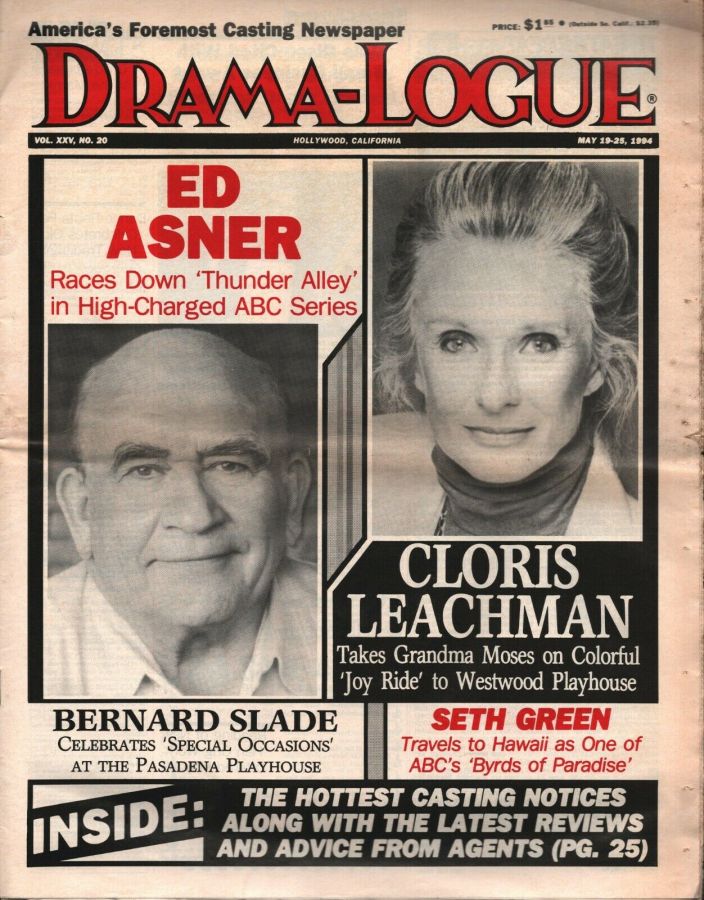 DRAMA LOGUE magazine side cover 19 May 1994