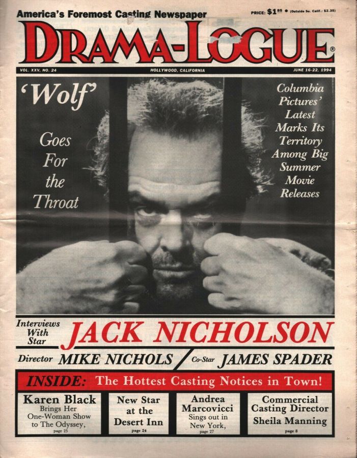 DRAMA LOGUE magazine side cover 16 June 1994