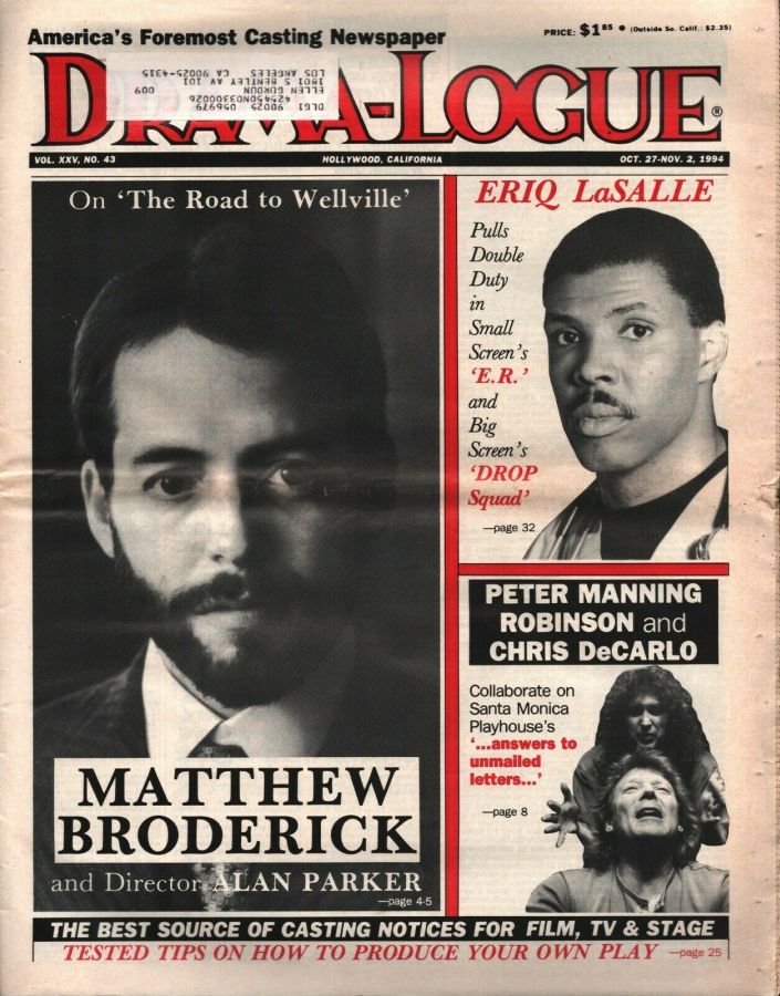 DRAMA LOGUE magazine side cover 27 October 1994