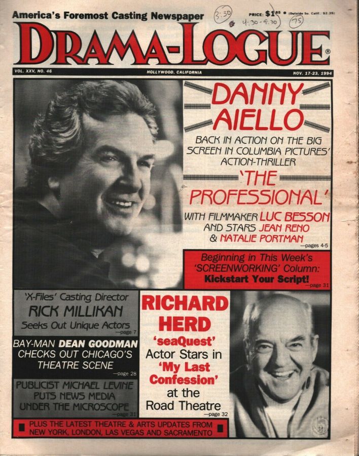 DRAMA LOGUE magazine side cover 17 November 1994